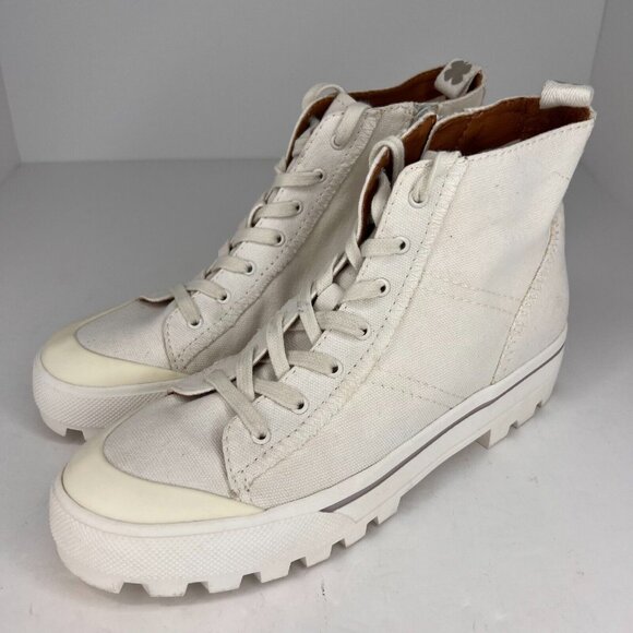 Lucky Brand Shoes - Lucky Brand Womens Eisley White Hi Top Comfort Lace Up Canvas Size 8 M Sneakers